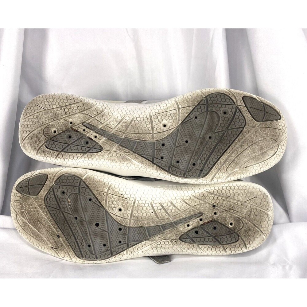 LANDS END Women's Size 11B MARY JANE SHOE White/Gray MESH FLATS SNEAKERS #481528 - Picture 3 of 10